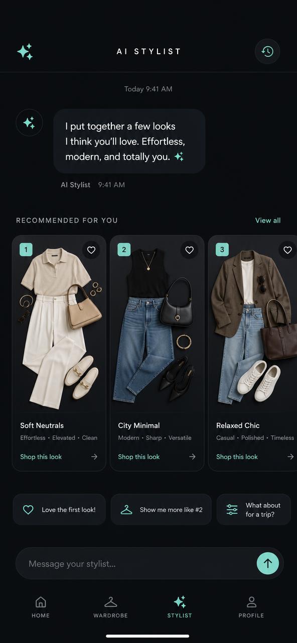 AI Stylist screen in Wardrobe